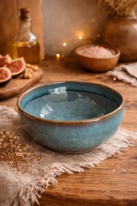 Miska ceramiczna 15 cm beżowa rustykalna do zupy sałatki