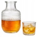 Karafka szklana ze szklanką ozdobna do whisky wody soku elegancka retro 1l