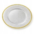 Podtalerz dekoracyjny złoty rant plastik glamour premium fi.32 cm