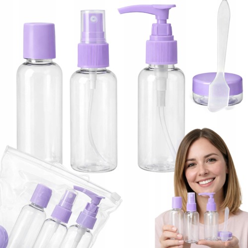 Butelki podróżne na kosmetyki na płyn szampon plastikowe x5el