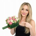 Gąbka florystyczna mokra w koszyczku do stroików floret duża ZIELONA