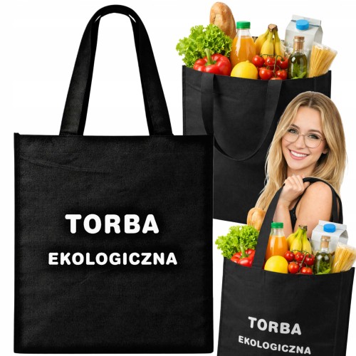 Torba ekologiczna na zakupy wielorazowa 35x30x19 cm eko