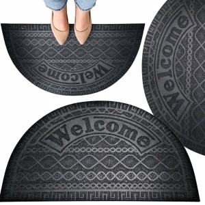 Wycieraczka gumowa WELCOME antypoślizgowa pod drzwi do domu PÓŁOKRĄGŁA