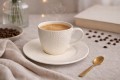 Filiżanka ze spodkiem ceramiczna do kawy herbaty elegancka 200 ml MRY3958