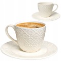 Filiżanka ze spodkiem ceramiczna do kawy herbaty elegancka 200 ml MRY3961