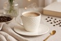 Filiżanka ze spodkiem ceramiczna do kawy herbaty elegancka 200 ml MRY3961