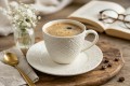 Filiżanka ze spodkiem ceramiczna do kawy herbaty elegancka 200 ml MRY3961