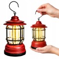 Lampka turystyczna LED campingowa wisząca retro na baterie mocno świeci