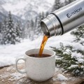 Termos stalowy 750 ml EliteHoff termos turystyczny na kawę herbatę w etui