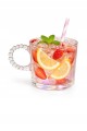 Szklanka kubek szklany 260ml z uchem retro do kawy herbaty lemoniady