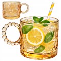 Szklanka kubek szklany 260ml z uchem retro do kawy herbaty lemoniady