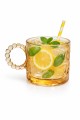 Szklanka kubek szklany 260ml z uchem retro do kawy herbaty lemoniady