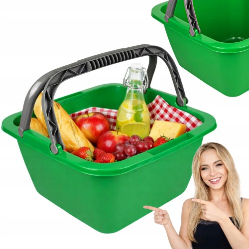 Kosz zakupowy z rączką koszyk plastikowy na zakupy ogród MIX kolor 18,5l