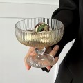 Pucharek szklany do lodów deserów puchar na nóżce miseczka RYFLOWANA