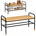 Ławeczka na buty Ławka półka stojak 2 poziomy loft metal drewno