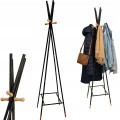 Wieszak stojący na ubrania loft metalowy czarny do przedpokoju 170 cm