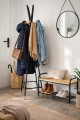 Wieszak stojący na ubrania loft metalowy czarny do przedpokoju 170 cm