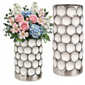Wazon ceramiczny dekoracyjny glamour srebrny metalowy nowoczesny