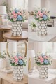 Wazon ceramiczny dekoracyjny glamour srebrny metalowy nowoczesny