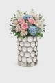 Wazon ceramiczny dekoracyjny glamour srebrny metalowy nowoczesny