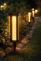 Lampa solarna ogrodowa LED wbijana ciepłe światło wodoodporna premium