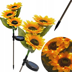 Solarna lampa ogrodowa słoneczniki LED do ogrodu dekoracja 70 cm