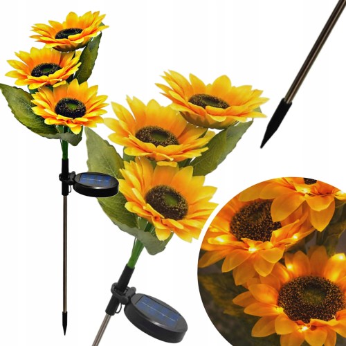 Solarna lampa ogrodowa słoneczniki LED do ogrodu dekoracja 70 cm
