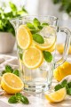 Dzbanek szklany na wodę lemoniadę sok z uchwytem 1l