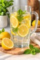 Dzbanek szklany na wodę lemoniadę sok z uchwytem 1l