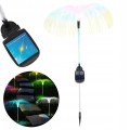 Lampa solarna ogrodowa Meduza RGB wbijana 80 cm światłowodowa Z CZUJNIKIEM