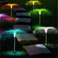 Lampa solarna ogrodowa Meduza RGB wbijana 80 cm światłowodowa Z CZUJNIKIEM