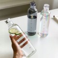 Szklana butelka na wodę motywacyjna z podziałką ze szczelnym korkiem 500ml