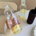 Szklana butelka na wodę motywacyjna z podziałką ze szczelnym korkiem 500ml