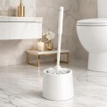 Szczotka do WC z pojemnikiem stojak zestaw łazienkowy biała plastikowa