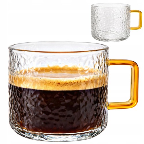 Szklanka do kawy herbaty 200 ml złote ucho elegancka szkło