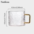 Szklanka do kawy herbaty 200 ml złote ucho elegancka szkło