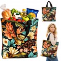 Torba na zakupy wielorazowa duża shopper bag kwiaty 43 cm