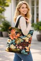 Torba na zakupy wielorazowa duża shopper bag kwiaty 43 cm