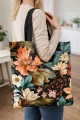 Torba na zakupy wielorazowa duża shopper bag kwiaty 43 cm