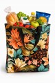 Torba na zakupy wielorazowa duża shopper bag kwiaty 43 cm