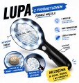 Lupa podświetlana szkło powiększające do czytania z podświetleniem 8 diod