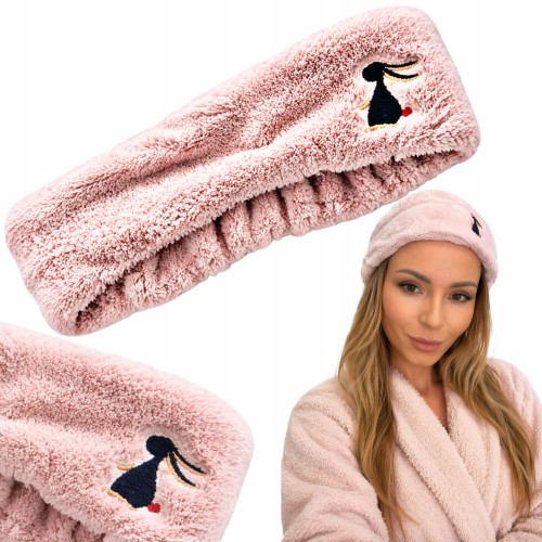 Opaska kosmetyczna na włosy miękka SPA makijażowa mikrofibra turban