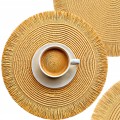 Podkładka stołowa mata okrągła pleciona boho podkładka pod talerz naturalna