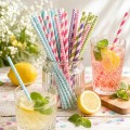 Słomki papierowe kolorowe do napojów drinków eko mix wzorów 25 szt