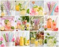 Słomki papierowe kolorowe do napojów drinków eko mix wzorów 25 szt
