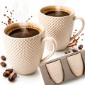 Zestaw kubków ceramicznych 300 ml białe eleganckie do kawy herbaty x2