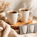 Zestaw kubków ceramicznych 300 ml białe eleganckie do kawy herbaty x2
