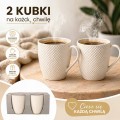 Zestaw kubków ceramicznych 300 ml białe eleganckie do kawy herbaty x2