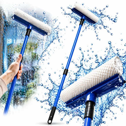 Myjka do okien teleskopowa 76 cm z mikrofibrą 2w1 ściągaczka