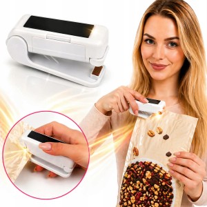 Zgrzewarka do folii mini ręczna pakowarka USB szczelne zamknięcie